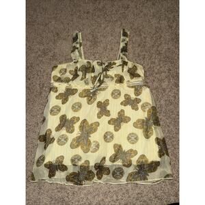 Vintage Jordache Juniors Y2K Babydoll Top Size Large Milkmaid Bust Keyhole